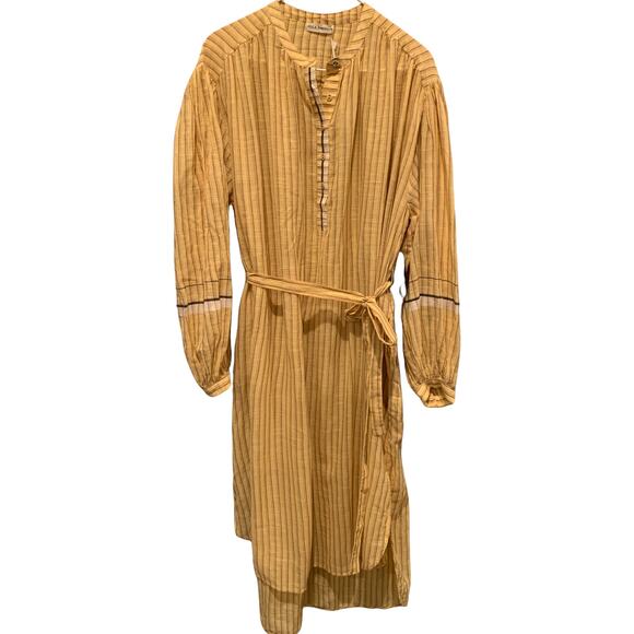 NWT ULLA JOHNSON Rabea striped cotton midi dress Size 8 - Picture 6 of 11